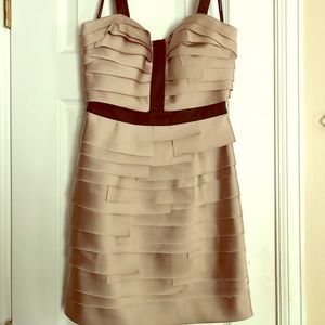 Bebe cocktail dress- Tan and Black